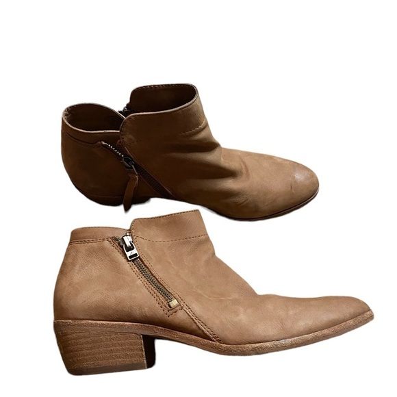 Sam Edelman Brown Sz 8 1/2 Ankle Boots Booties w/ Flaw - Picture 1 of 9